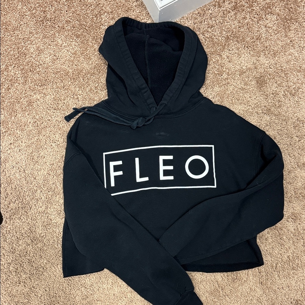 Fleo Black and White Logo Hoodie